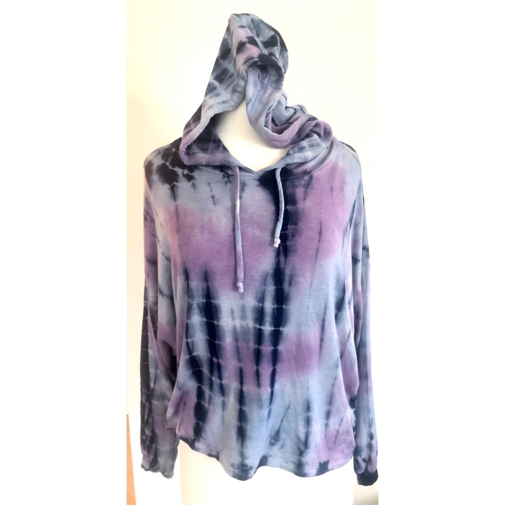 MARONIE LA Tie Dye Hooded Crop Sweatshirt BRAND NEW Size Medium! - Picture 2 of 9